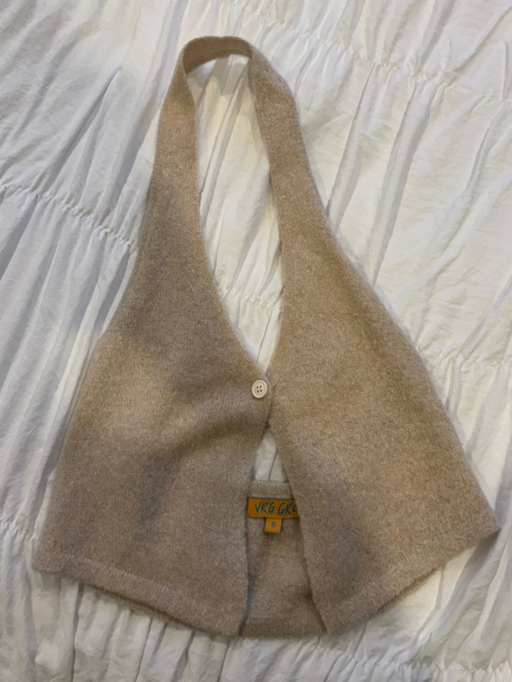 Verge girl Beige Knit Halter Vest